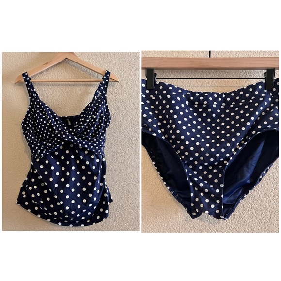 Lands' End Other - Lands End Polka Dot Two Piece Swimsuit Size 12